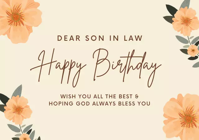 Dear Son In Law Happy Birthday Picture