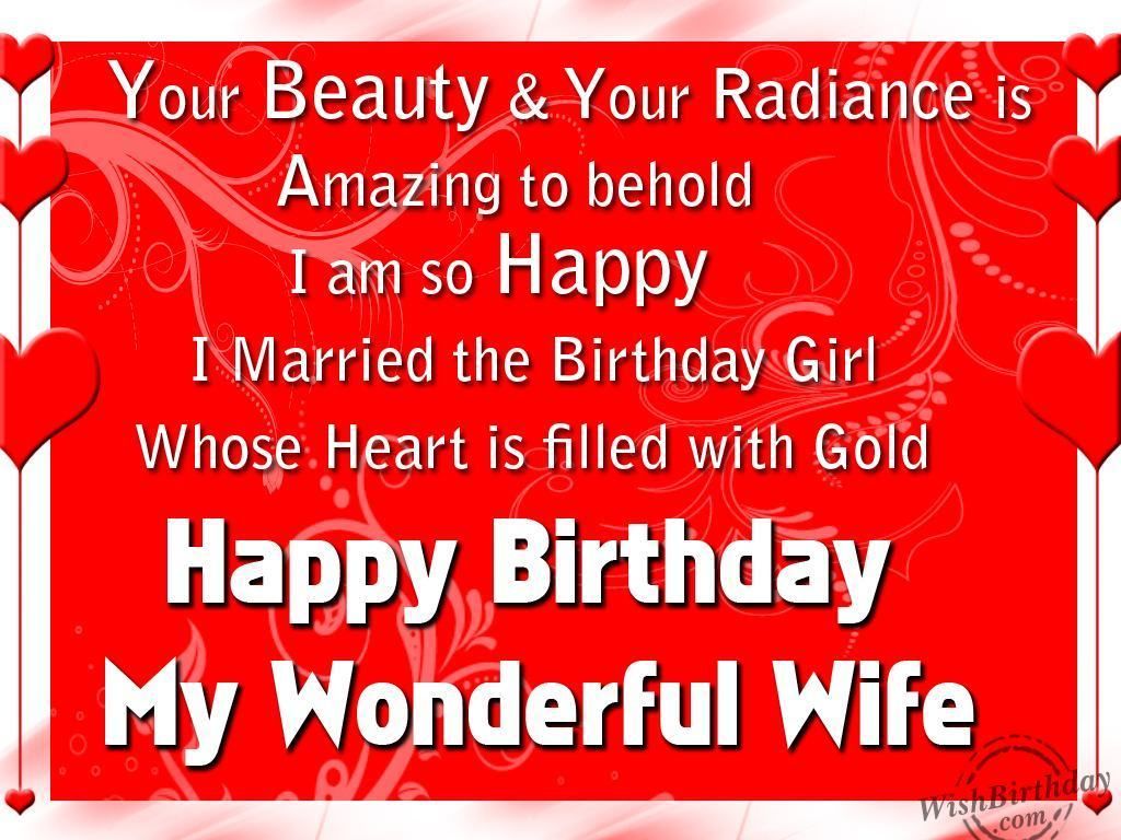 Happy Birthday My Wonderful Wife Status