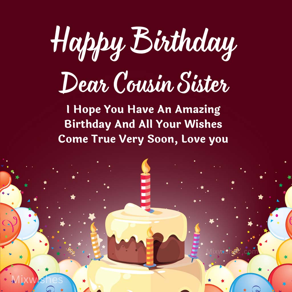 Happy Birthday Sweet Cousin Sister Image