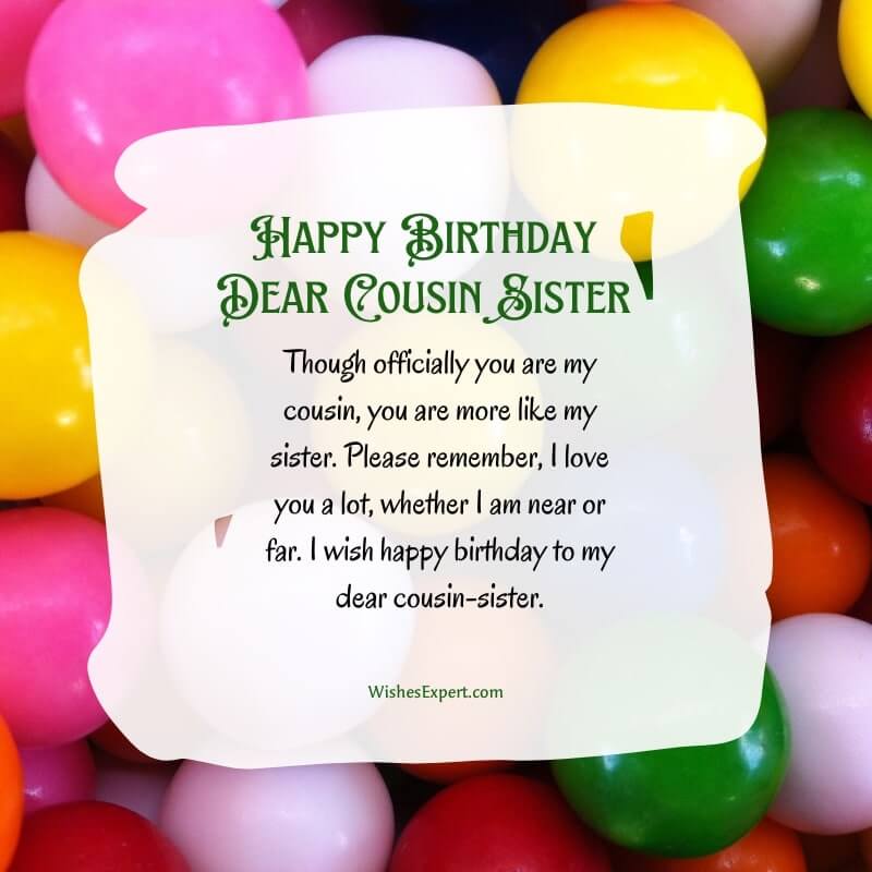 Happy Birthday To My Sweet Cousin Sister Pic
