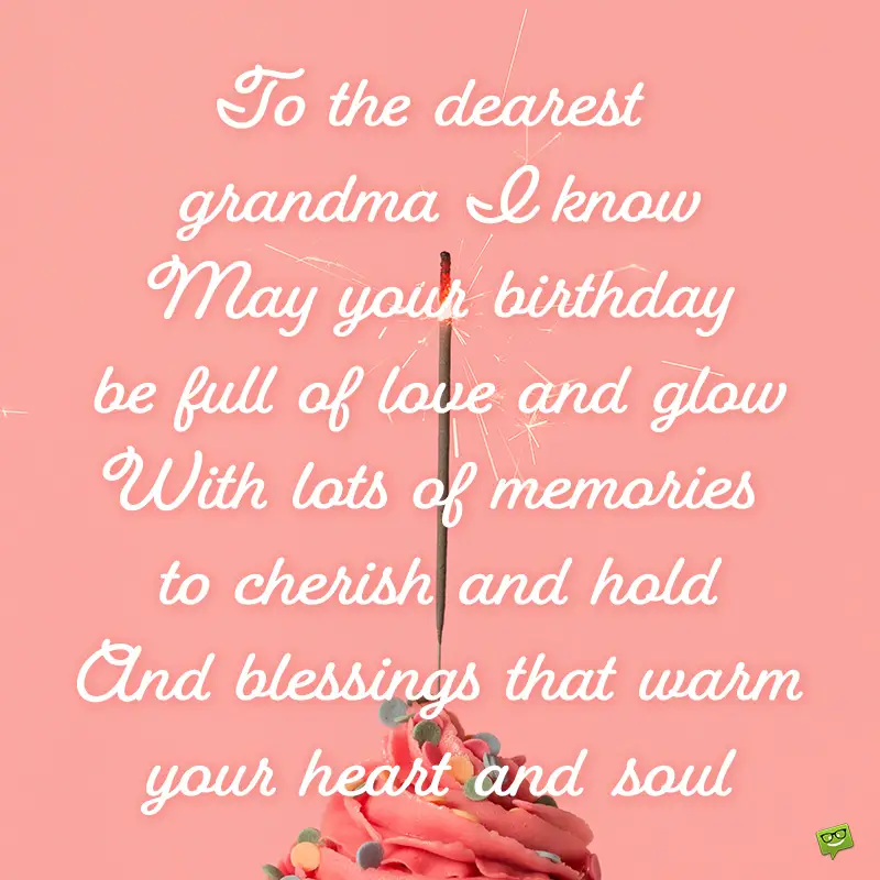 Happy Birthday Poems For Grandma