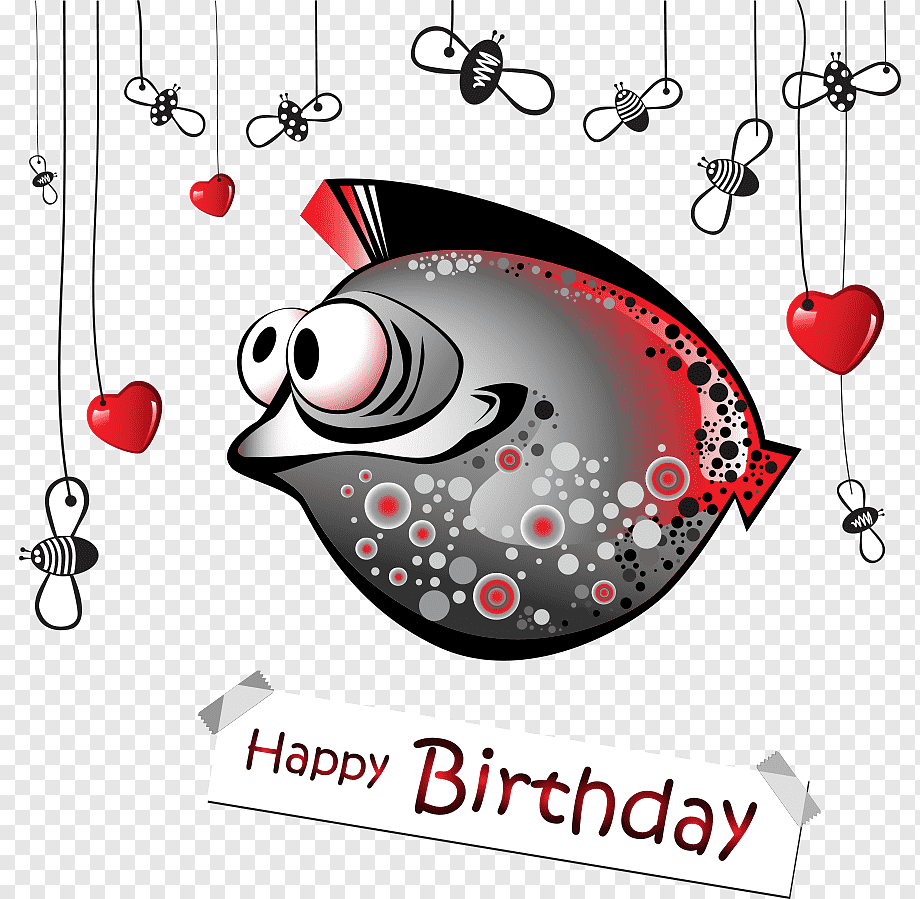 Birthday Greeting Card Fishing Cartoon