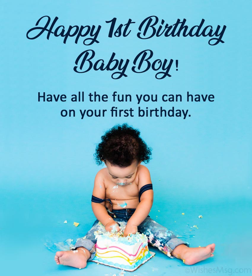 Happy 1st Birthday Baby Boy Have Fun Photo