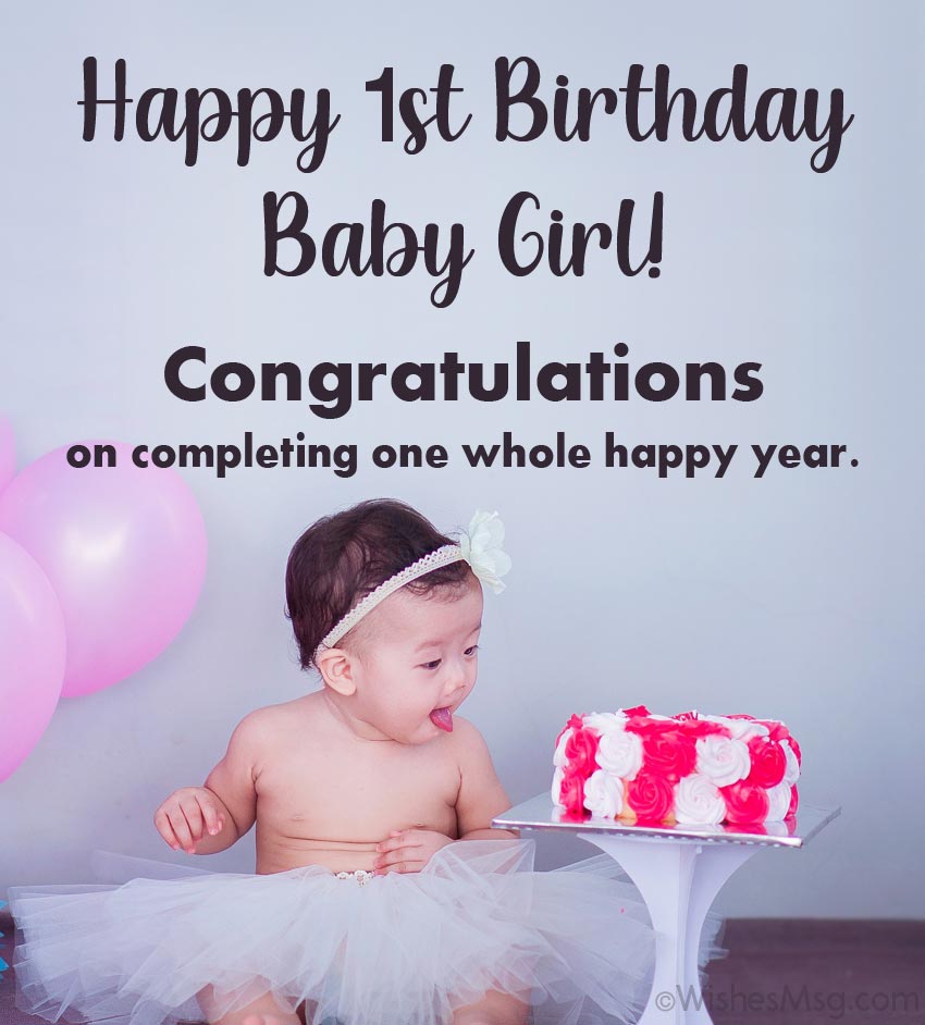 Happy 1st Birthday Baby Girl Image