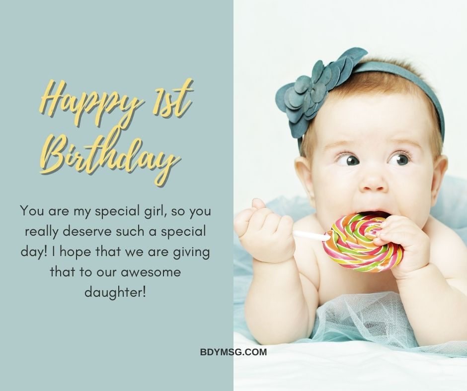 Happy 1st Birthday You Are My Special Girl Photo