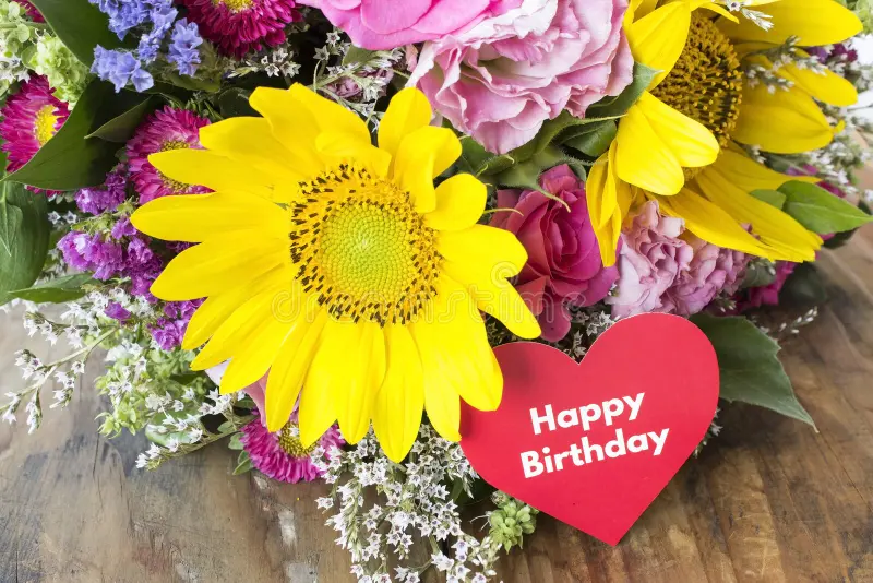 Happy Birthday Bouquet Summer Flowers Status