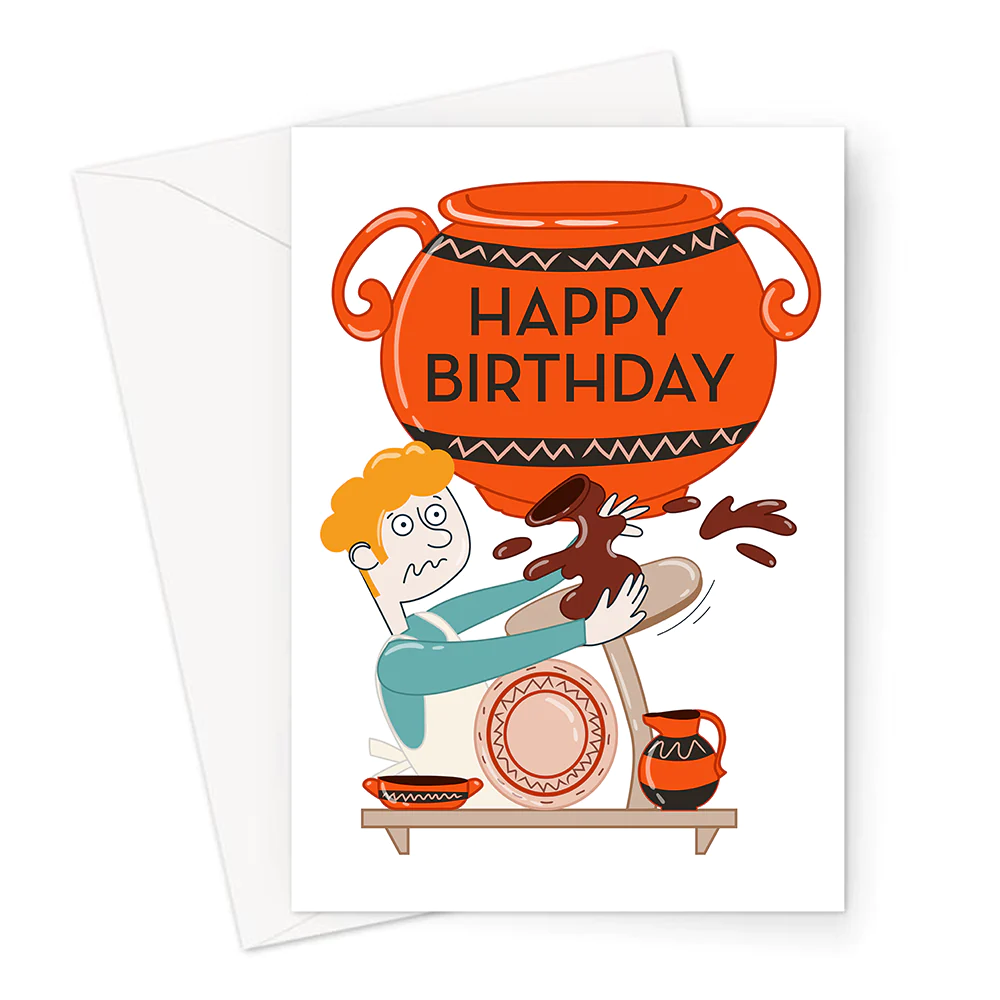 Happy Birthday Ceramics Greeting Card