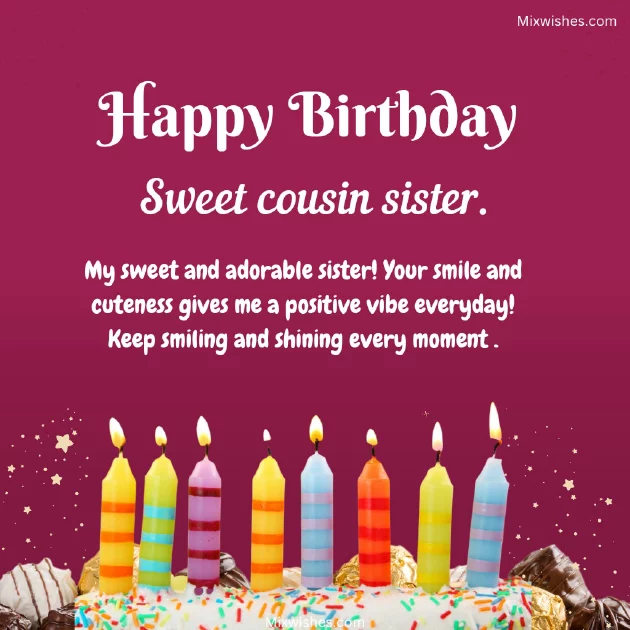 Happy Birthday My Dear Sweet Cousin Sister Image