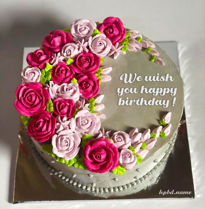 Happy Rose Birthday Cake Photo