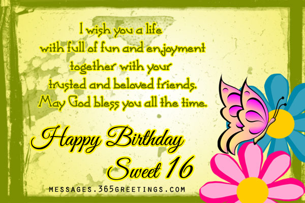 Happy Sweet 16 God Bless You All The Time Status