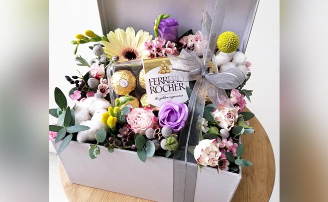 Hsppy Birthdasy Ferrero Rocher Secret Garden Basket Image