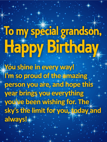 To My Special Grandson Happy Birthday Pic