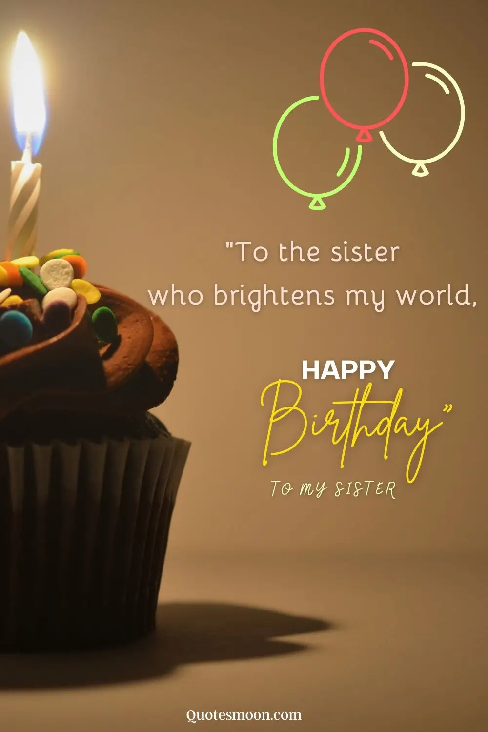 To The Sister Who Brightens My Day Happy Birthday Image