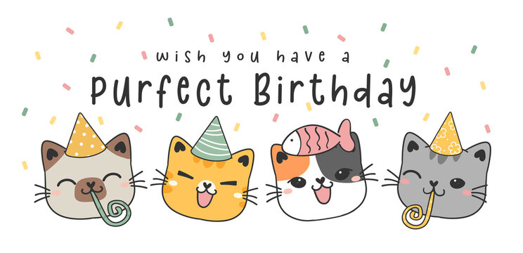 Wish You A Very Purfect Happy Birthday Cat Pic