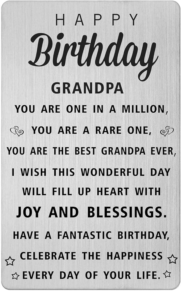 Happy Birthday Grandpa You Are One In A Million